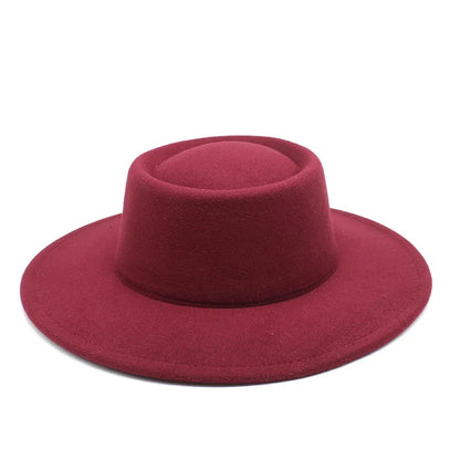 Fedora Hats Men Women 8.5CM Wide Brim Wool Felt Jazz Hats 2023 British style Dress Formal Panama Cap