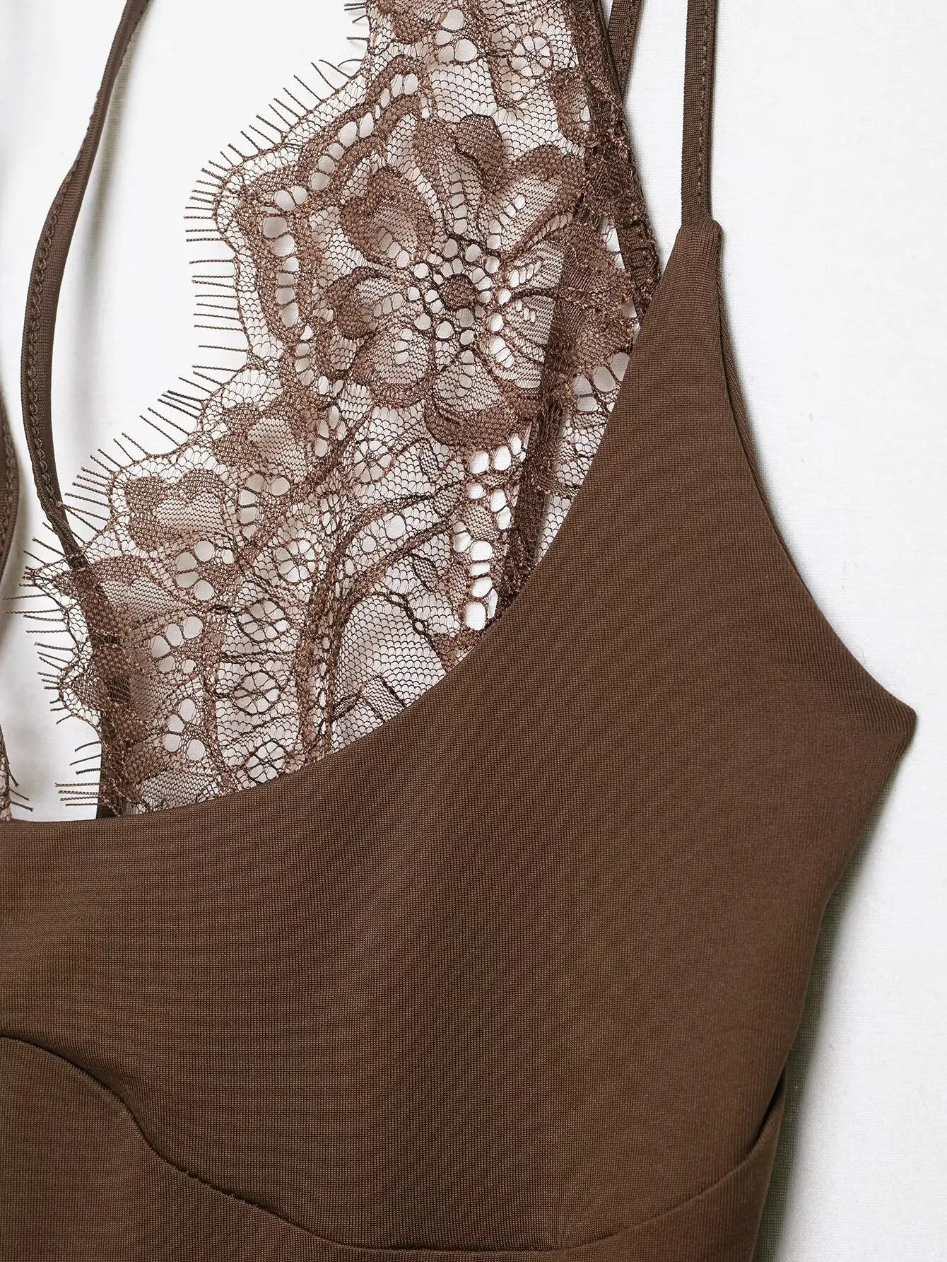 Ladies Sexy Slim Bodysuits Women Chic Lace Partwork Sleeveless Fashion Backless Sling Tops Newest Casual Playsuit Outfits Female