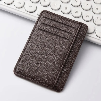 Portefeuilles Minimalistes Fins pour Hommes avec Poche Avant, Bloqueur RFID, Porte-Cartes de Crédit, Portefeuilles en Cuir Portables