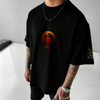 One Piece Men's T-shirt Shanks Summer Anime Tee Spring and Autumn Boys Short-sleeved Personality Y2k Parent-child Wear