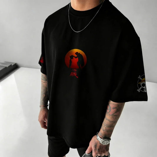 One Piece Men's T-shirt Shanks Summer Anime Tee Spring and Autumn Boys Short-sleeved Personality Y2k Parent-child Wear