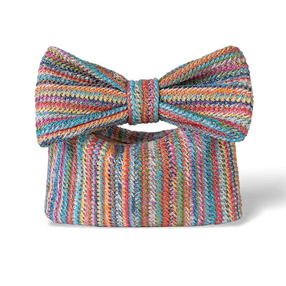Summer Straw Woven Clutch Bag Women Bow Purse Vacation Beach Tote Party Wedding 2024 New Luxury Design Zipper Evenging Handbags