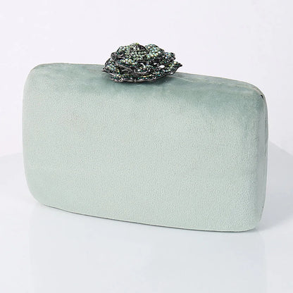 Diamonds Flower Velvet Evening Bag Women New Elegant Chain Banquet Dress Clutch Bag Ladies Wedding Dinner Party Box Small Purses