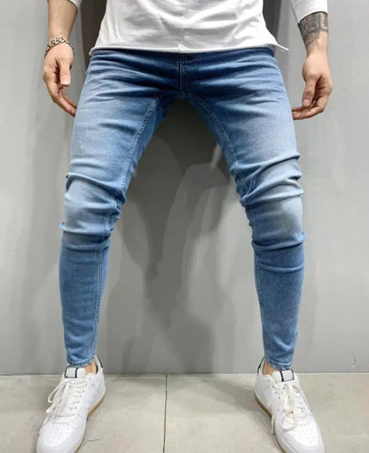 New Stretch Men's Jeans Washed Motorcycle Trousers Vintage Man Cowboy Pants Punk Loose Straight Retro Baggy Designer Casual Goth