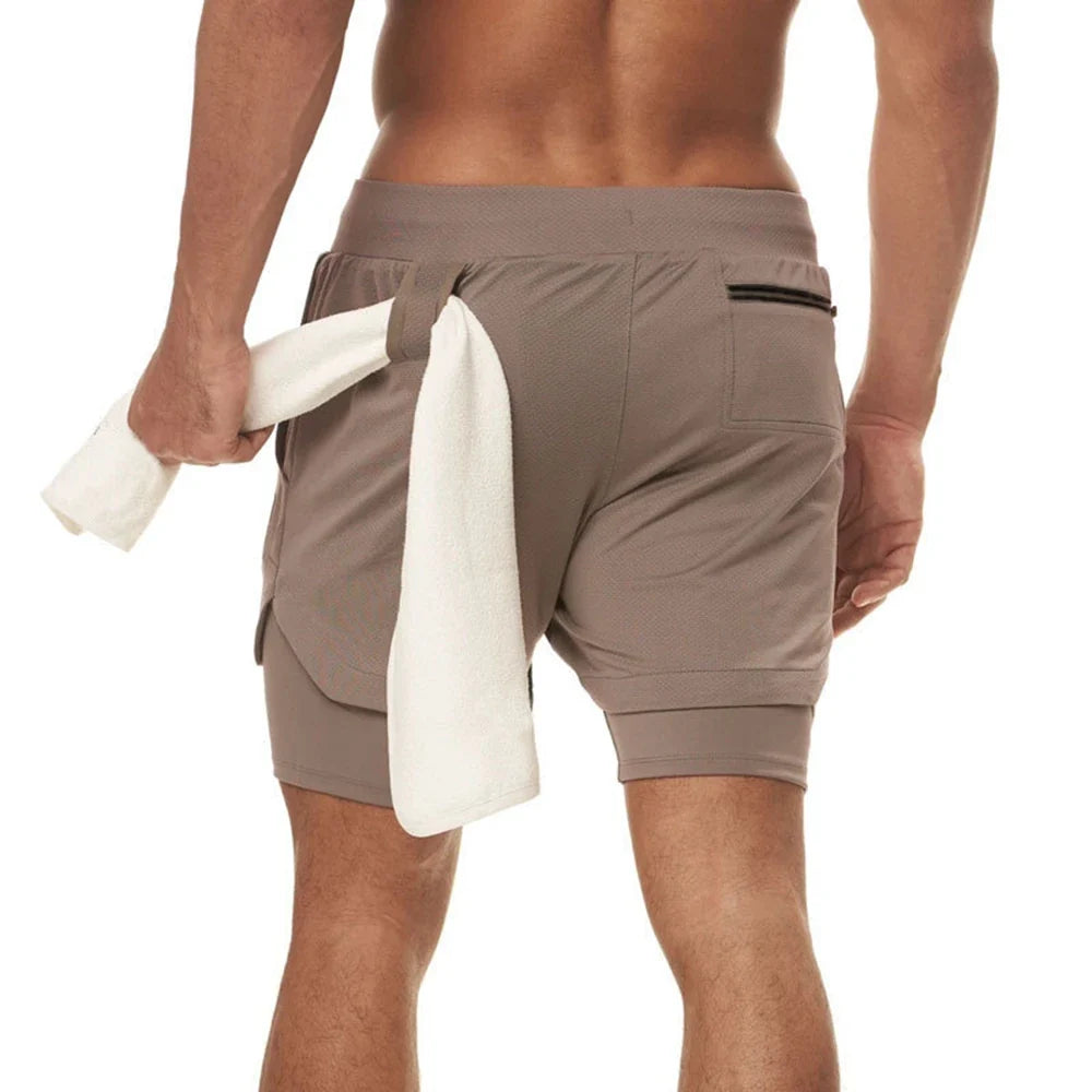 Plus 5XL Men's Fitness Shorts 2 IN 1 Jogger Streetwear Shorts Gym Bodybuilding Breathable Quick Dry Running Shorts Huge Size