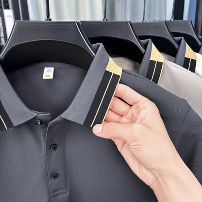 New Arrival Summer Men's Lapel Short Sleeve Polo Shirt Brand Design Letter Print T-Shirt Fashion Leisure Business Men's Clothing