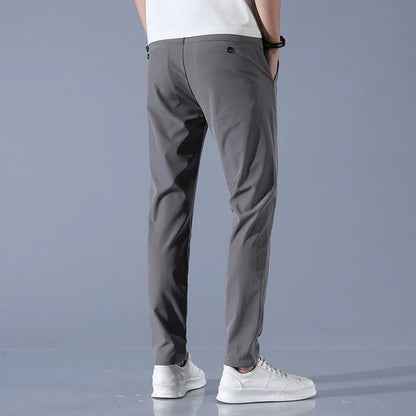 2026 Spring Summer Men's Ice Silk Golf Casual Slim Straight Thin Trousers Male Fashion Stretch Breathable Jogging 28-38