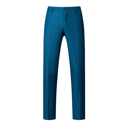 2026 New Men's Rose Red Trousers, Asian Size Blue Formal Pants, Black Pantalon Hombre.