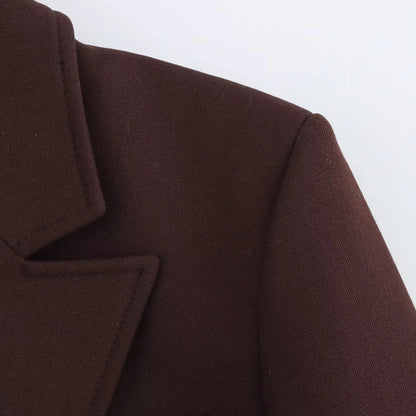 Women Elegant Blazer Chic Slim Lapel Long Sleeve Jackets 2025 Spring V Neck Buttons Cinch Waist Women's Jacket Office Lady Coat