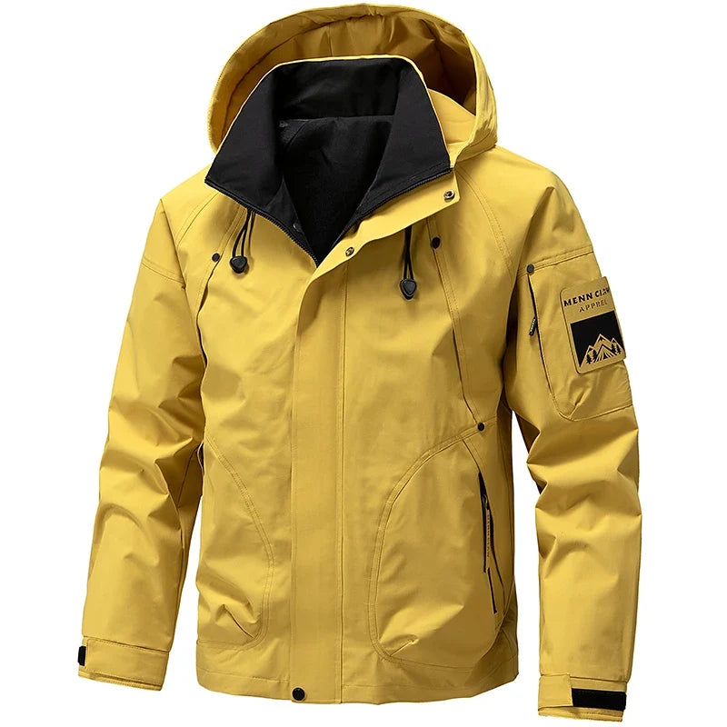 New Waterproof Jacket Men Outdoor Softshell Zip Up Hooded Jacket Windbreaker Hiking Camping Coat Lightweight Spring Autumn Coats