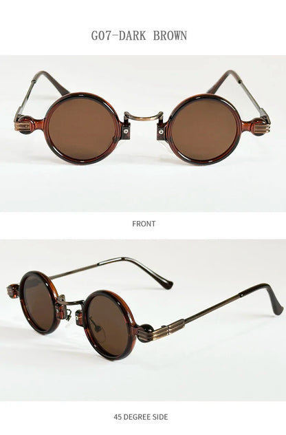Small Round Punk Sunglass Men Vintage Vacation Steampunk Sunglasses Women Trendy Retro Fashion Glasses Gafas De Sol Hombre Vasos