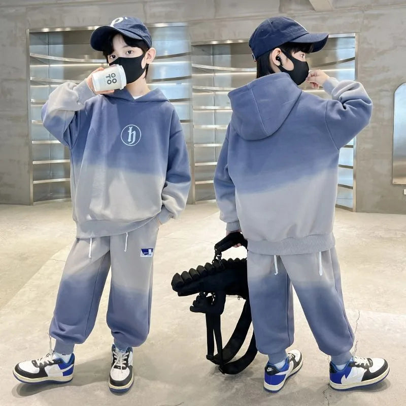 Sportswear Print Hoodies Set Children's Clothing 7 to 12 Years Kids Sweatshirt 3 Year Old Boy Clothes Elementary Student Men's 4
