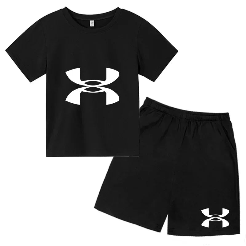 2-13Y Kids Spring & Autumn Casual Cartoon & Letter Print 2-Piece Set Hoodie & Jogging Pants Tracksuit Outfits for Boys & Girls