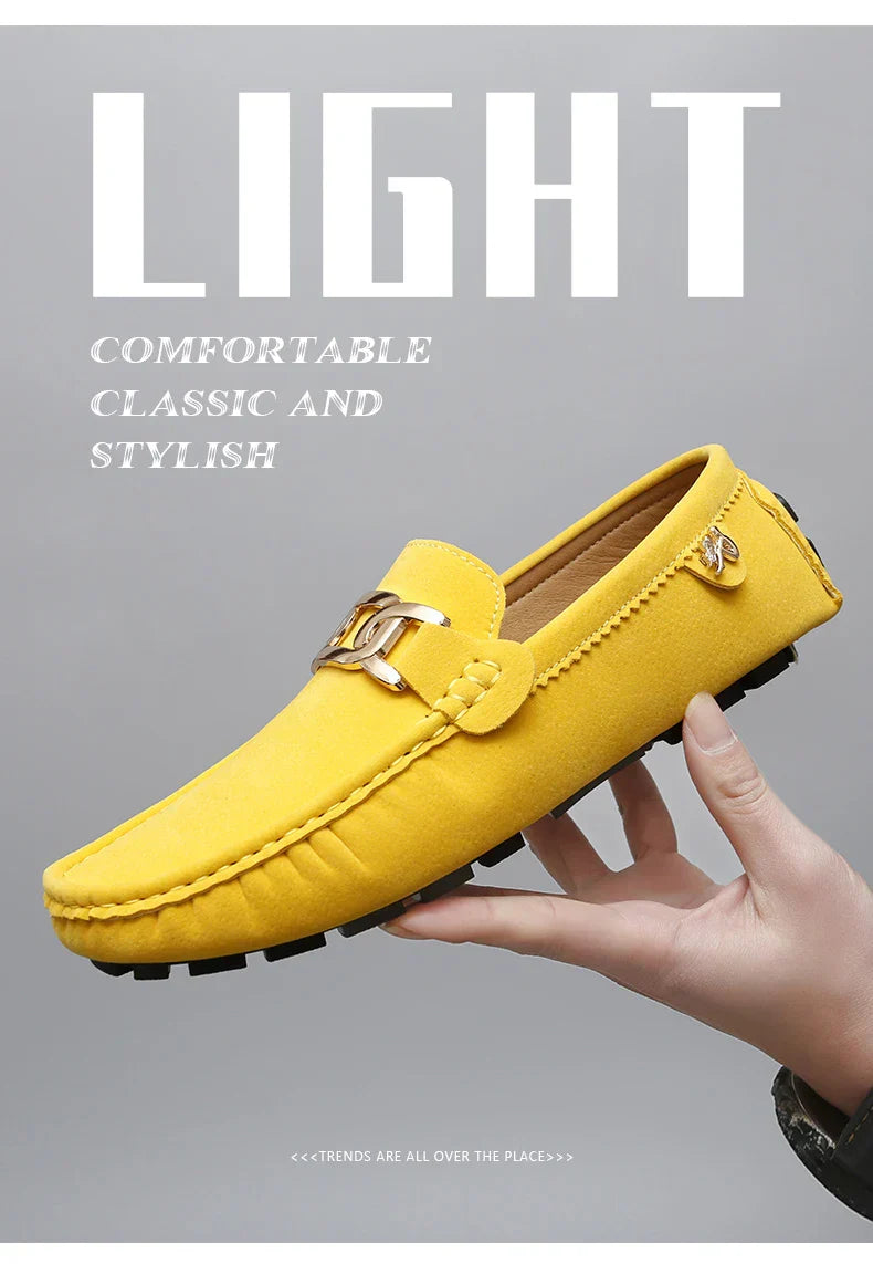 2025 New Handmade Beanie Shoes Men's Soft Sole Slip-On Casual Lazy Shoes Breathable Trbottomy Easiest for Match Large Size