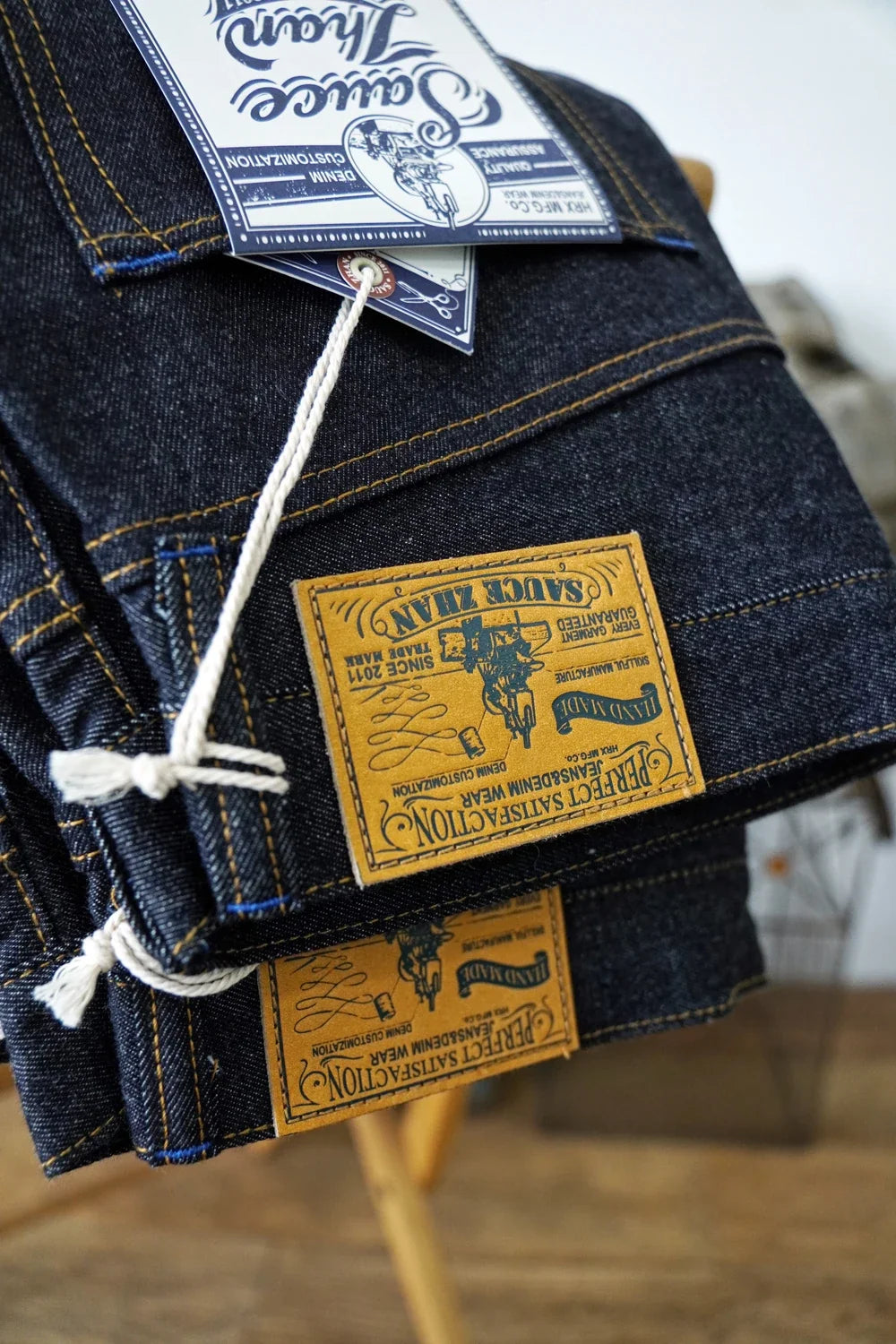SZ6601-10OZ Men Jeans Selvedge Sanforized Denim Jeans Summer Indigo Jeans for Man Regular Fit Straight Leg 10 Oz
