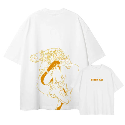 One Piece Straw Hat Pirates Unisex T-shirt 2026 Summer New Anime Double-sided Printed Casual Parent-child Short Sleeved Shirt