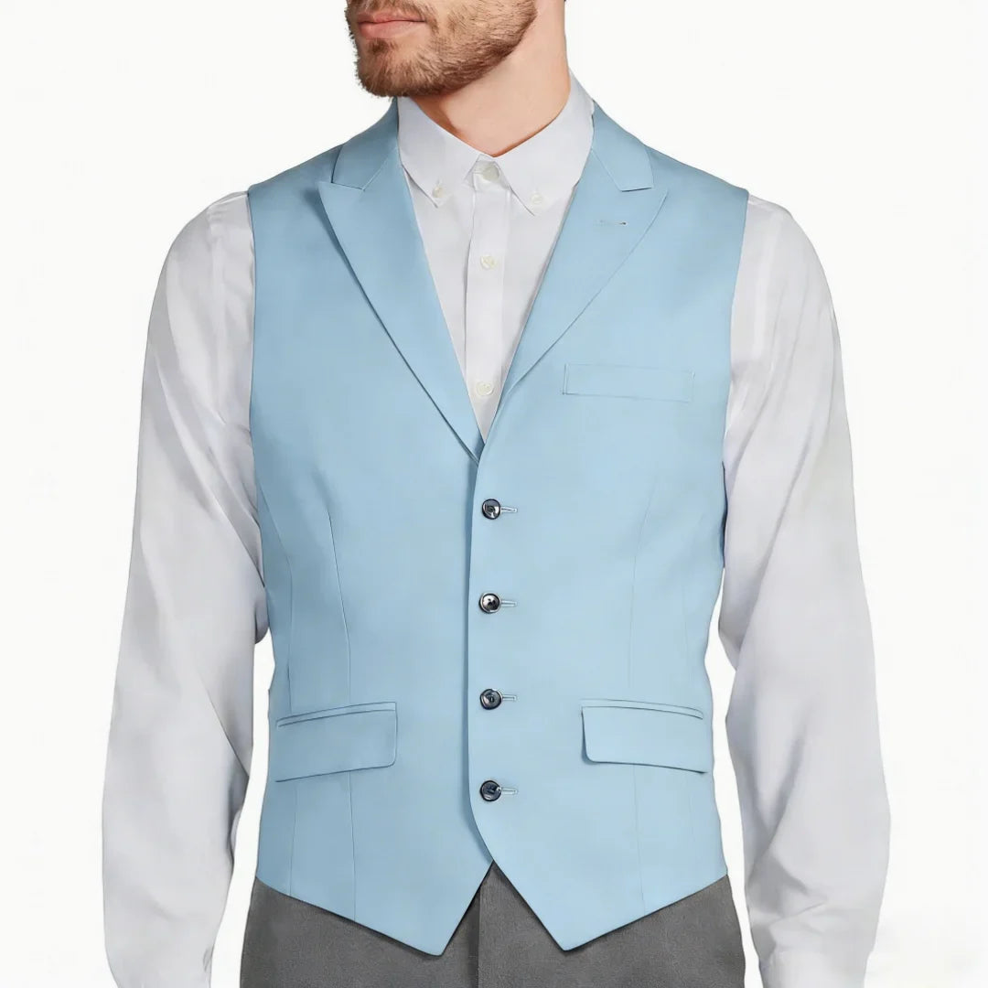 Men Vest Gray Single Button With Lapel Solid Waistcoat For Wedding Banquet Party Office Business Work Daily Men Suit Vest