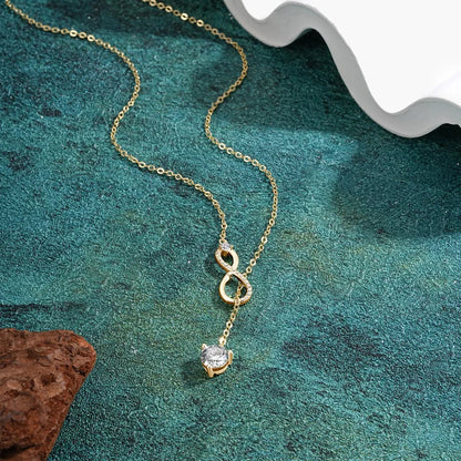 Certified Moissanite Heart Infinite Pendant Necklace Chain for Women S925 Sterling Silver Necklaces Fine Jewelry Gifts
