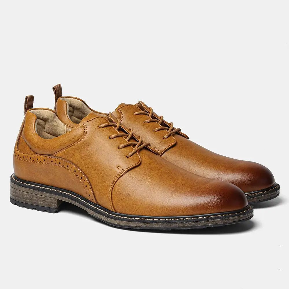 Size 40-46 Men's Casual Leather Shoes Comfortable Fashion Brand Derby Shoes