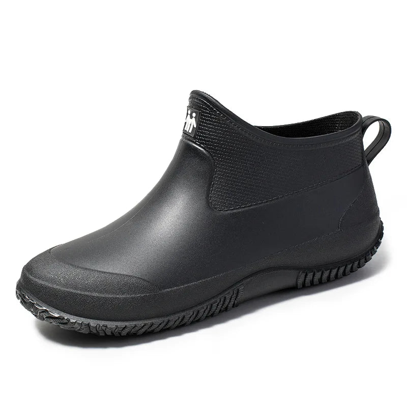Men's Rain Boots Women's Ankle Water Shoes Non-slip Waterproof Safety Work Shoes Warm Cotton Platform outer wear Couple Lovers
