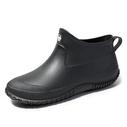 Men's Rain Boots Women's Ankle Water Shoes Non-slip Waterproof Safety Work Shoes Warm Cotton Platform outer wear Couple Lovers