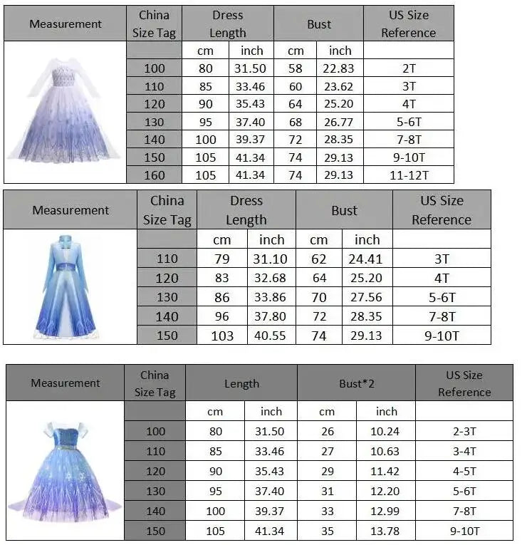 Kids Princess Cosplay Costume Girl Snow Queen Dress Halloween Carnival Clothes Cute Cosplay Evening Party Clothing for 2-10 Year