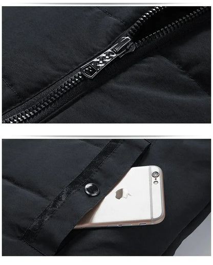 Puffer Jacket Men's Plush Thickened Parkas Stand Collar Jacket Men's Coat Winter Warm Thick Zipper Coat Padded Overcoat for Men