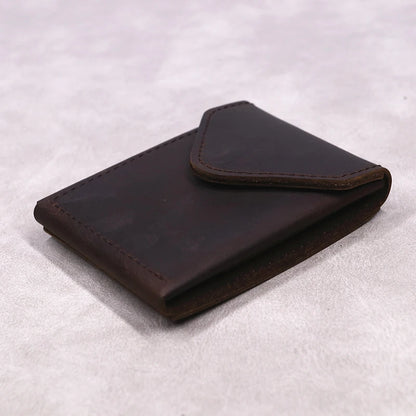 Men's Slim Minimalist Wallet Pocket Cash Card Holder with Flap Closure for Organizing Financials