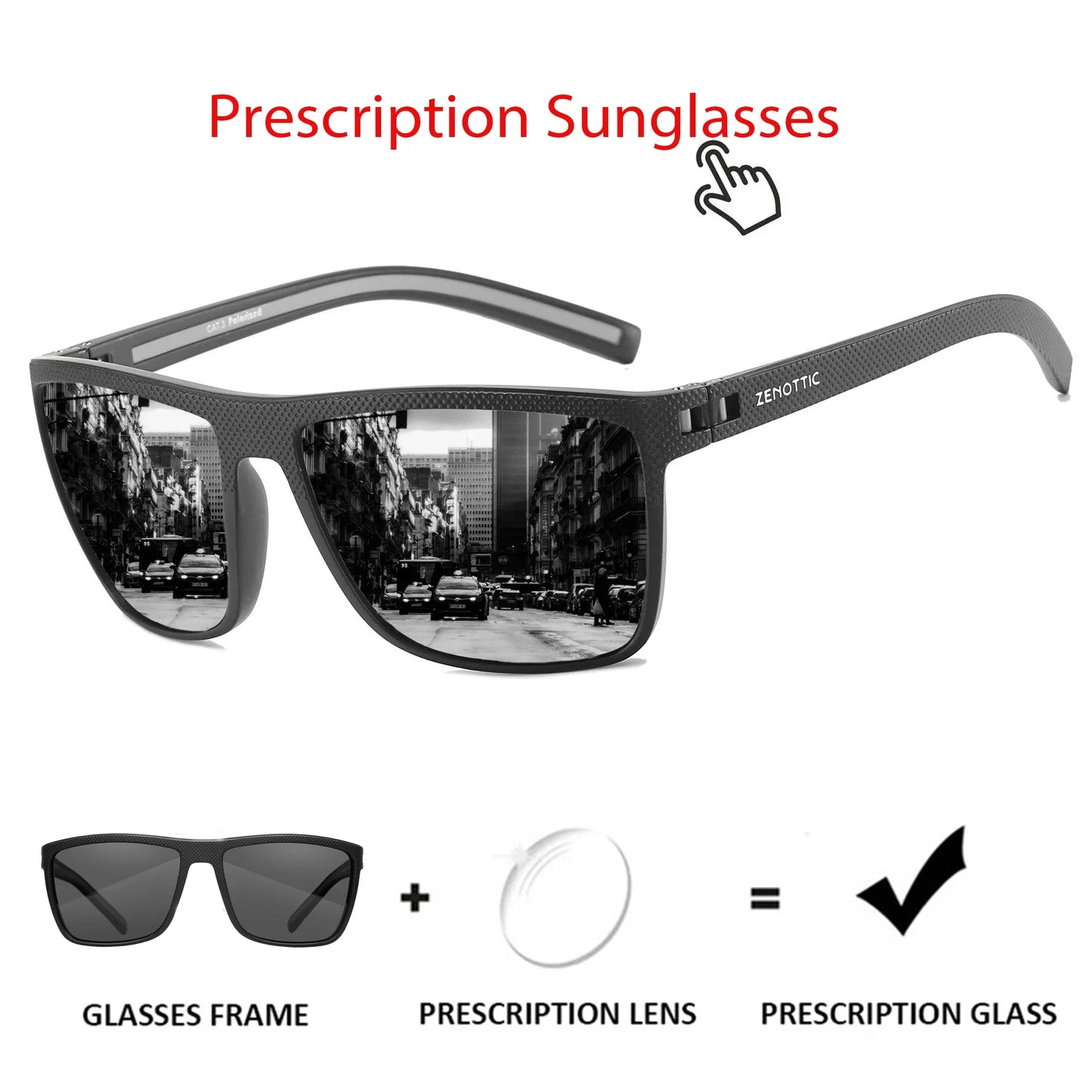 Polarized Sunglasses for Men Lightweight TR90 Frame UV400 Protection Square Sun Glasses