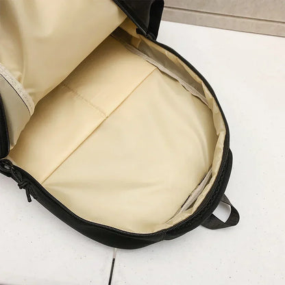 Large Capacity Solid Color Student Backpack Junior and high school simple black travel backpack