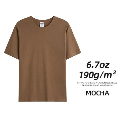 6.7oz 190grams Combed Cotton Tees Tshirts Mens Solid Tops Woman Male Custom Team Uniform Class Clothes Summer Customization