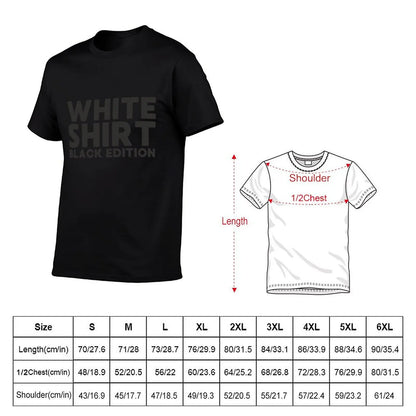 White Shirt Black Edition T-Shirt anime figures heavyweights cheap stuff Men's cotton t-shirt