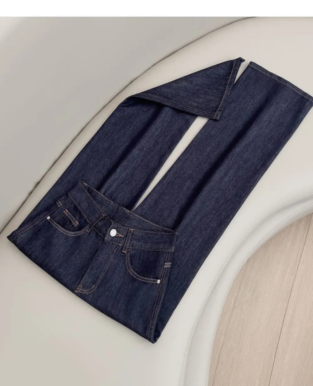 Retro Silk Wide Leg Jeans Women Summer 2026 Korean Style Lyocell Casual Versatile Straight Leg Denim Pants High Quality Trousers