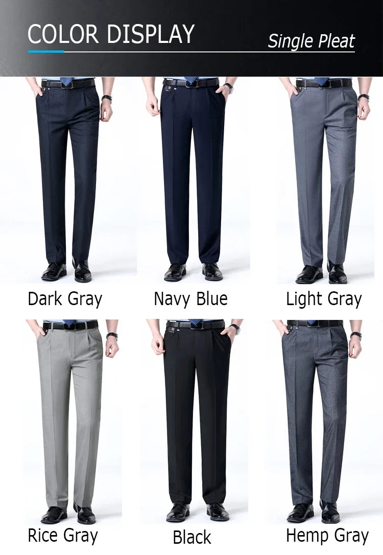 Brand New High-end Men's Wool Pants -Wool Blend Thin Fabric for Summer,Business Formal Dress Pants,Wool Blend Trousers