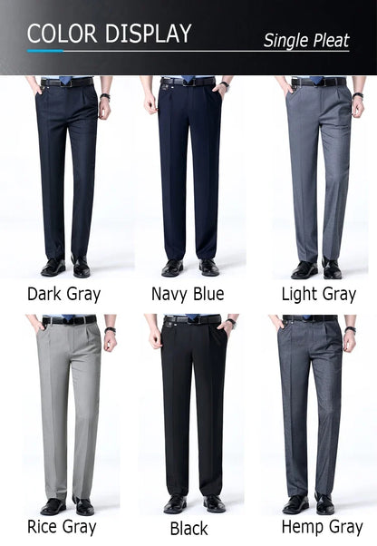 Brand New High-end Men's Wool Pants -Wool Blend Thin Fabric for Summer,Business Formal Dress Pants,Wool Blend Trousers