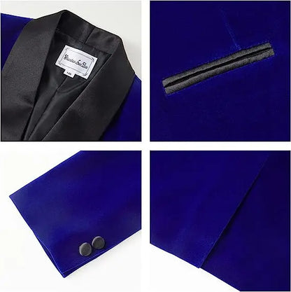 Flower Boys Velvet Jacket Pants Bowtie 3PCS Photograph Suit Kids 1Year Birthday Dress Children Wedding Performance Evening Set