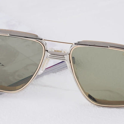 Jagger Limited Edition Sunglasses Square Metal 10th Anniversary Handmade Double Bridge Alloy Gradient UV400 High Quality Glasses