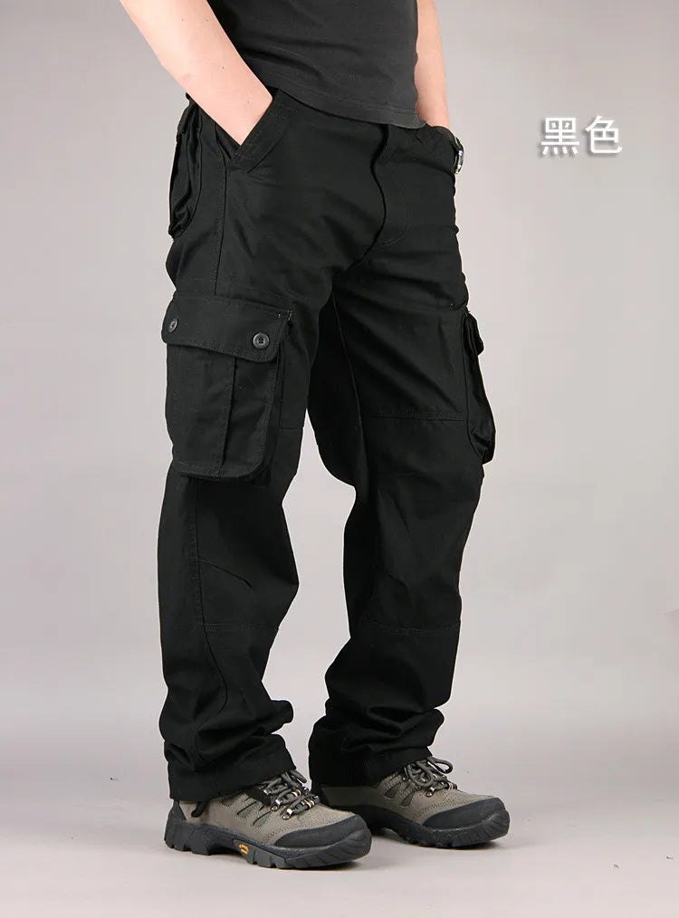 6 Pockets Tactical Cargo Pants Men's Loose Trousers Joggers  Hunting Large Size Casual Pants For Male Outdoor Work Overalls