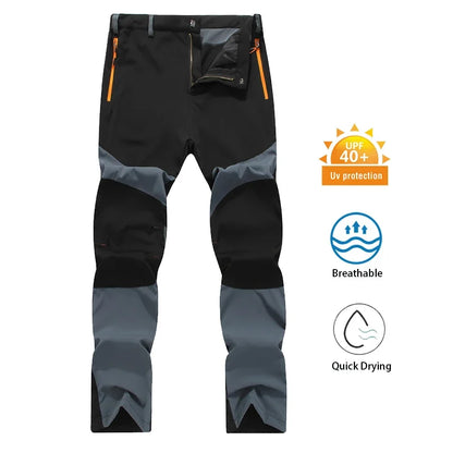 Men's Hiking Pants Outdoor Fishing Water Resistant Lightweight Quick-Dry Athletic Apparel, namely, Pants with Zipper Pocket