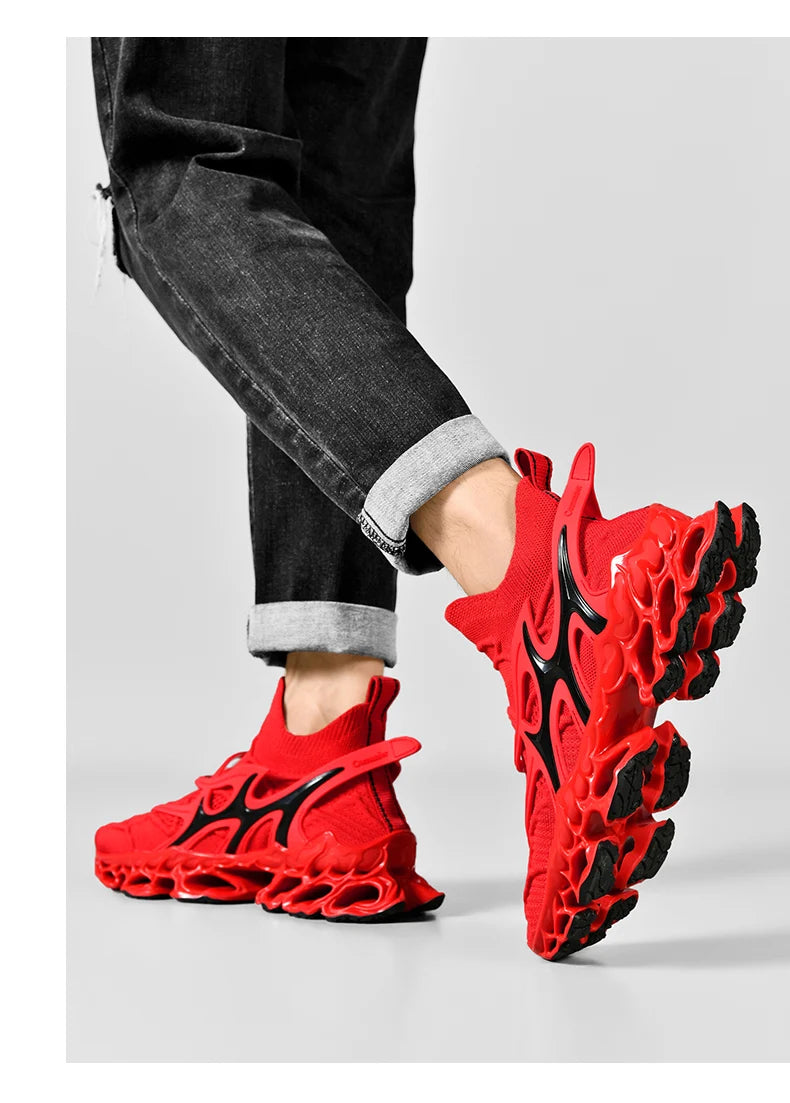 Men's Blade Type Shoes Breathable Shock Absorption Running Shoes  Non-Slip Shoes For Jogging Tennis Gym Casual Walking Sneakers