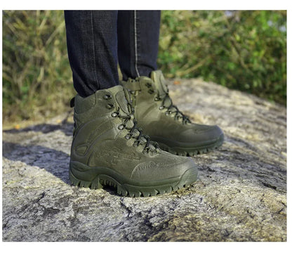 New Men Tactical Boots Army Breathable Desert High Quality Unisex Waterproof Male Hunting Boots Ankle Work Climbing Hiking Shoes