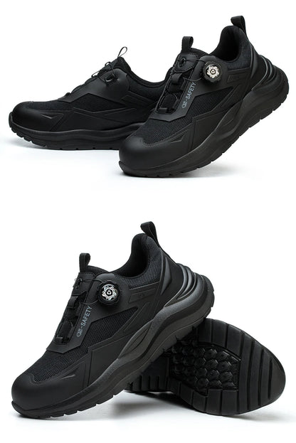 Large Size 48 Men's Summer Safety Shoes Rotating Button Work Sneakers Steel Toe Shoes Puncture-Proof Protection Shoes Security