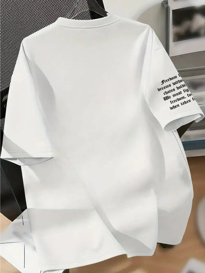 American-style Minimalist Summer New Men  T-shirt Suitable for Daily Wear Versatile and Trendy 100% Pure Cotton Soft Material