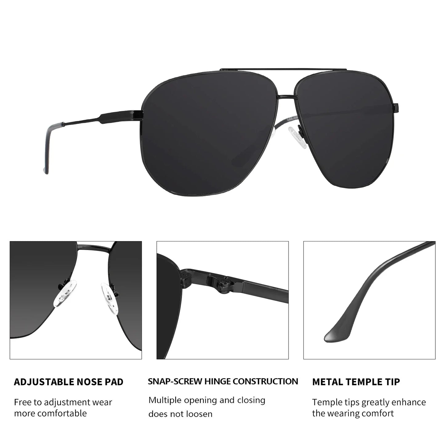 XXL Size Extra Large Polarized Sunglasses for Men with Big Wide Heads Metal Glasses lentes de sol para hombre  8221
