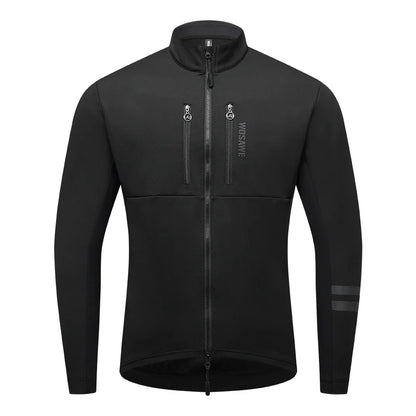 Men Cycling Jacket Autumn Winter Coats Thermal Fleece Windproof Bicycle Clothing Motorcycle Jackets with 2 way YKK Zipper