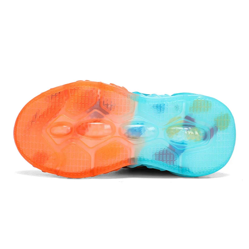 New Boys Sport Shoes Kids Anti-Skid Basketball Sneakers Lightweight Outdoor Running Shoes Children Training Swivel Buckle Design