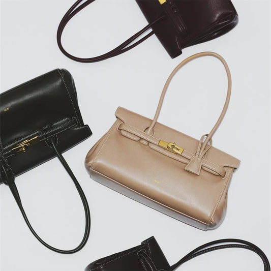 Women's 2026 New Yara Underarm Bag Large Capacity Breadstick Bag Small Design Trendy Lock Buckle Soft Leather Handbag