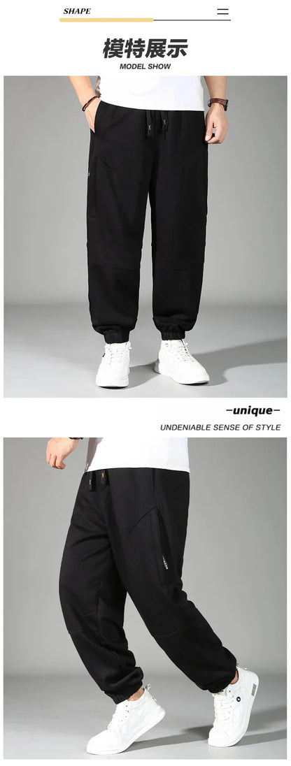 Extra Big Size Men's Pants Elastic Waist Loose Fit Jogger Male Spring Plus Large Sweatpant Fat 12XL Baggy Sport Trouser 10XL 9XL