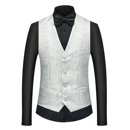 26 Colors Men's Suit Vest Single-breasted V-neck Vests Jacket Men Wedding Party Waistcoat Red Blue Green White Pink