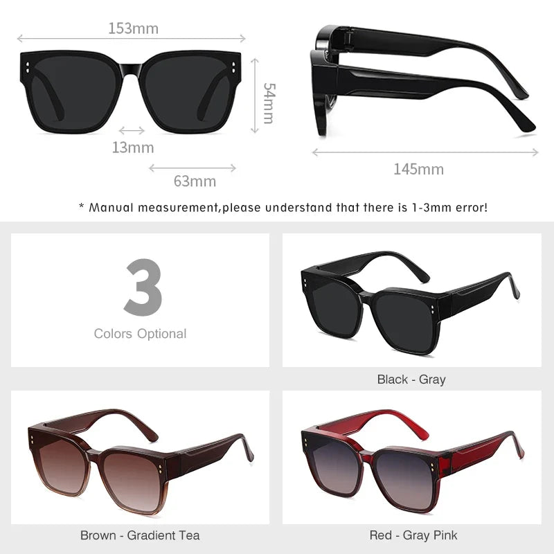 Brand Oversized Frame Cover Optical Glasses Trend Fit Over Sunglasses For Men Women Polarized TR-90 Anti-Glare UV400 Eyewear